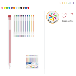 GEL PEN 12 COLOR BULLET TIP 0.5 MM