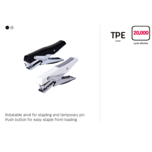 PLIER STAPLER 20 SHEETS 24/6 -26/6 (BLACK, WHITE)