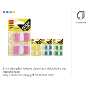 INDEX TAB 45X12MM (2X50 SHEETS )(4COLOR) (1X24)
