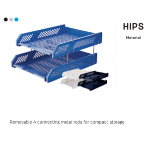 3 TIER DOCUMENT TRAY BLUE