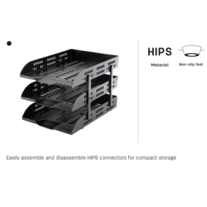PVC 3 TIER DOCUMENT TRAY BLACK